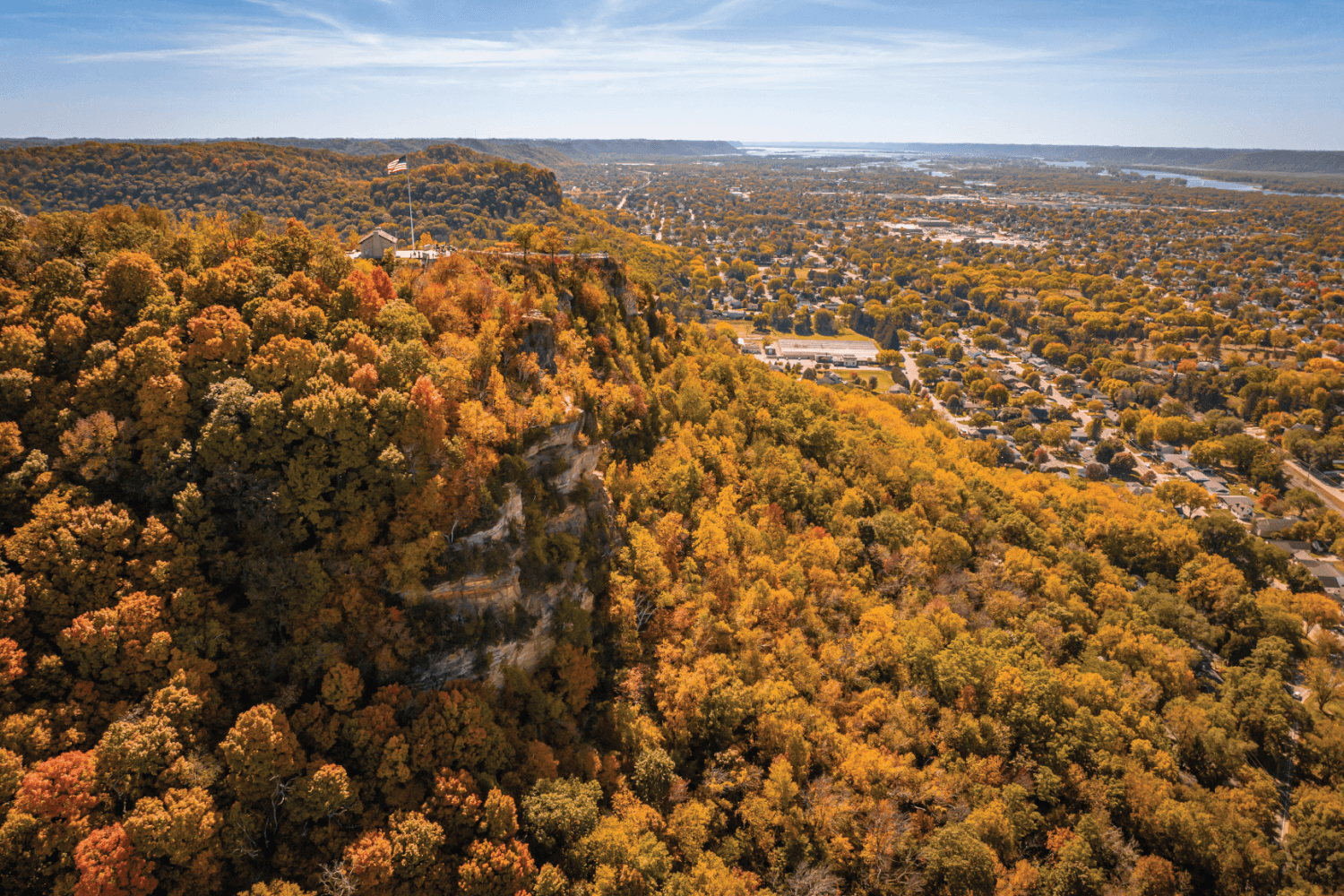 La Crosse Wisconsin Grandad Bluff Fall Views Driftless Region fall color autumn activities