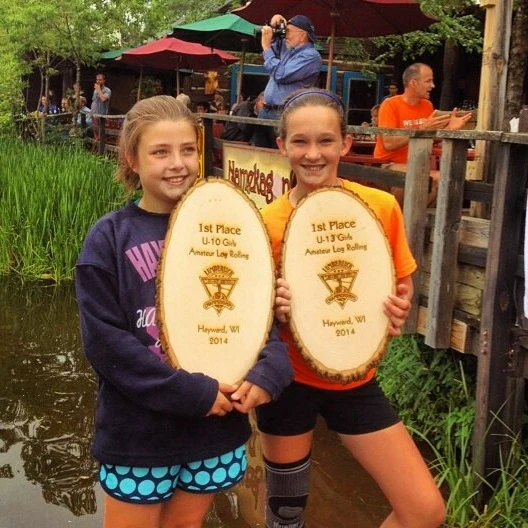 Morgan and Livi with their trophies!